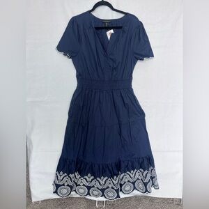 Cynthia Rowley Dark Blue Dress with White Detailing NWT XL